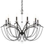 Priscilla 10 Light 36" Wide Crystal Chandelier with Dark Grey Pearl Beads