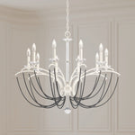 Priscilla 10 Light 36" Wide Crystal Chandelier with Dark Grey Pearl Beads