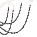 Priscilla 10 Light 36" Wide Crystal Chandelier with Dark Grey Pearl Beads