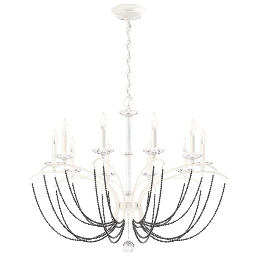 Priscilla 10 Light 36" Wide Crystal Chandelier with Dark Grey Pearl Beads
