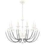 Priscilla 10 Light 36" Wide Crystal Chandelier with Dark Grey Pearl Beads