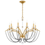 Priscilla 10 Light 36" Wide Crystal Chandelier with Dark Grey Pearl Beads