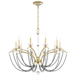 Priscilla 10 Light 36" Wide Crystal Chandelier with Dark Grey Pearl Beads