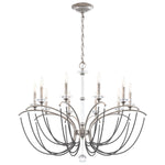 Priscilla 10 Light 36" Wide Crystal Chandelier with Dark Grey Pearl Beads