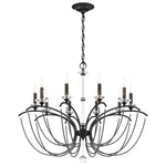Priscilla 10 Light 36" Wide Crystal Chandelier with Dark Grey Pearl Beads