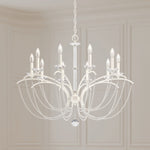Priscilla 10 Light 36" Wide Crystal Chandelier with White Pearl Beads