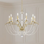 Priscilla 10 Light 36" Wide Crystal Chandelier with White Pearl Beads