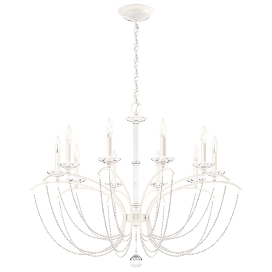 Priscilla 10 Light 36" Wide Crystal Chandelier with White Pearl Beads