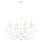 Priscilla 10 Light 36" Wide Crystal Chandelier with White Pearl Beads