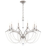 Priscilla 10 Light 36" Wide Crystal Chandelier with White Pearl Beads