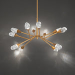 Synapse Chandelier, Integrated LED, Aged Brass, Optic Haze Quartz (BPD32232-AB YUEX014AZX)