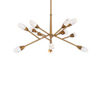 Synapse Chandelier, Integrated LED, Aged Brass, Optic Haze Quartz (BPD32232-AB YUEX014AZX)