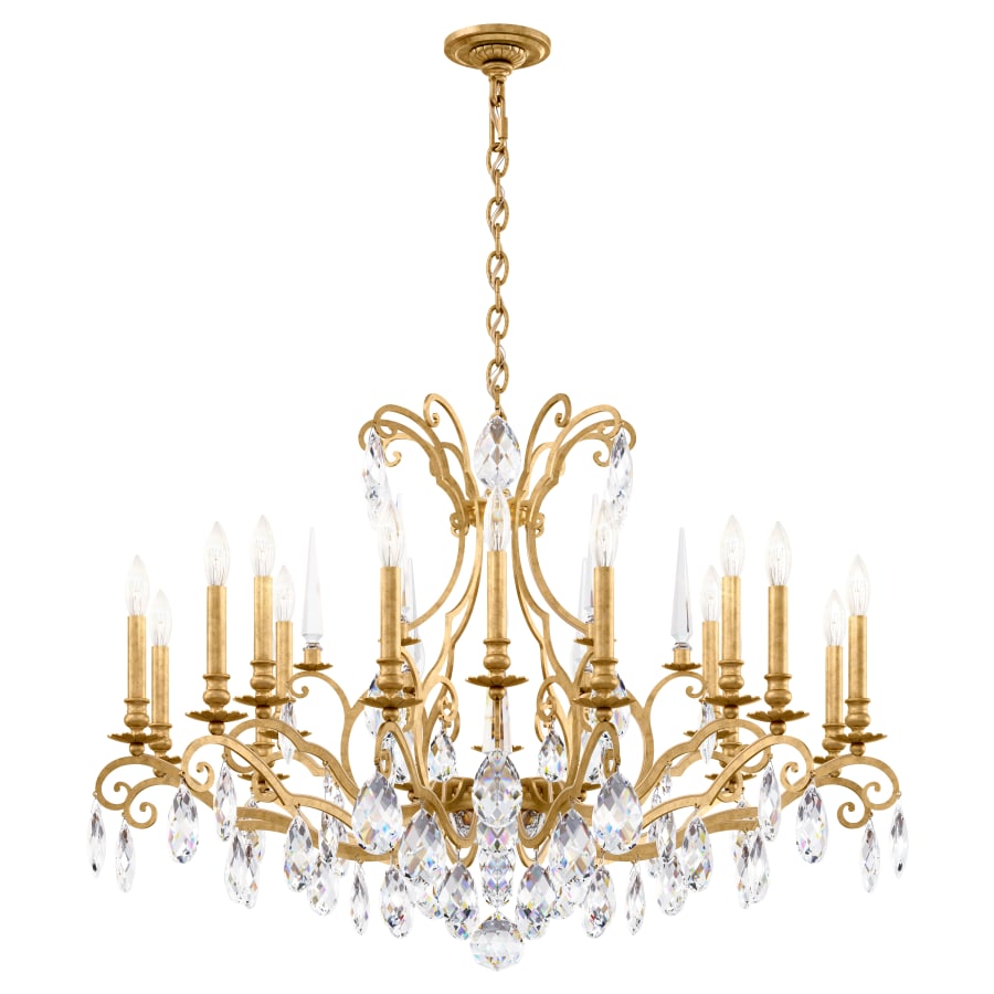 Renaissance Nouveau 18 Light 40" Wide Crystal Chandelier with Clear Heritage Crystal Accents