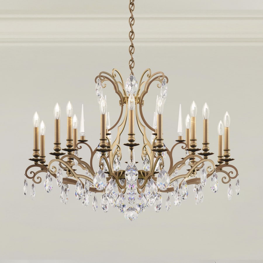 Renaissance Nouveau 18 Light 40" Wide Crystal Chandelier with Clear Heritage Crystal Accents