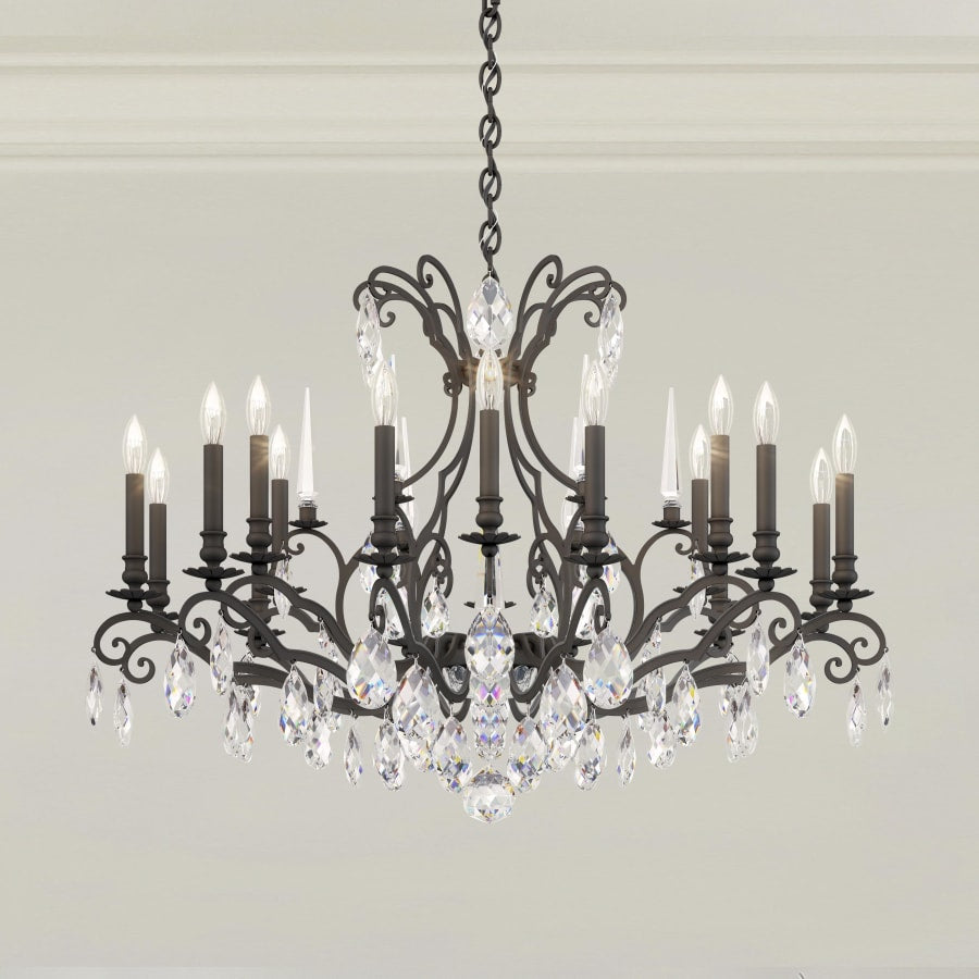 Renaissance Nouveau 18 Light 40" Wide Crystal Chandelier with Clear Heritage Crystal Accents