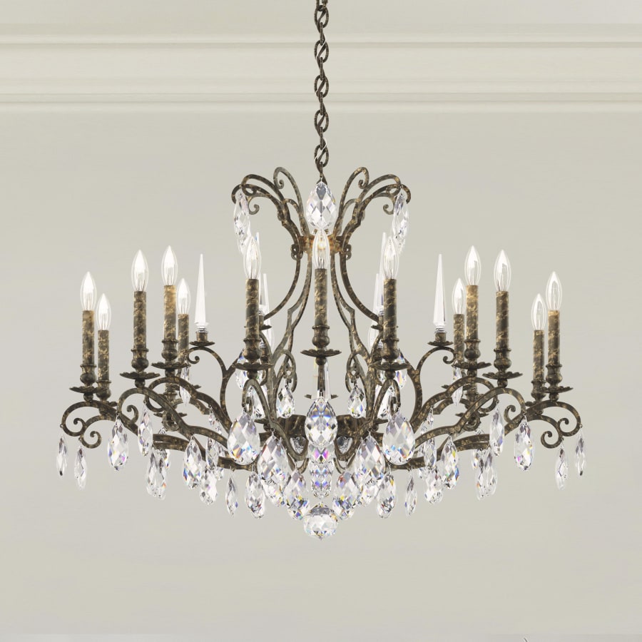Renaissance Nouveau 18 Light 40" Wide Crystal Chandelier with Clear Heritage Crystal Accents
