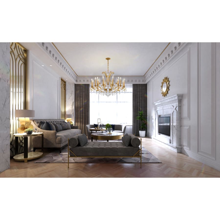 Renaissance Nouveau 18 Light 40" Wide Crystal Chandelier with Clear Heritage Crystal Accents