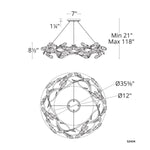 Secret Garden 36" Wide LED Crystal Ring Chandelier