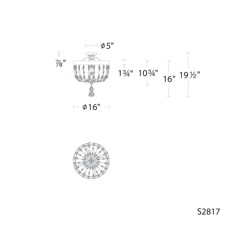 Bali 16" Wide LED Semi-Flush Ceiling Fixture