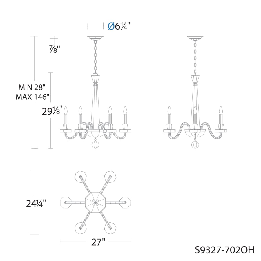 Amadeus 6 Light 27" Wide Crystal Candle Style Chandelier