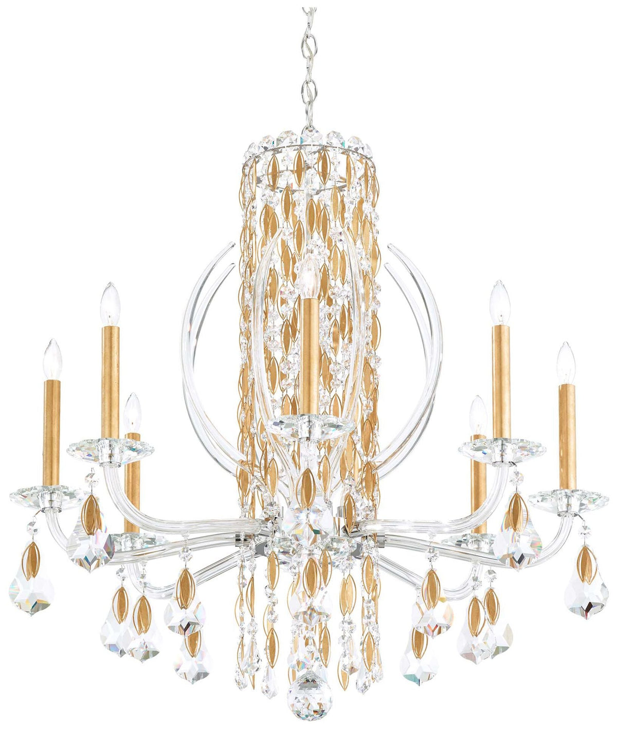 Schonbek Sarella 30"W Heirloom Gold 8-Light Chandelier