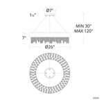 Schonbek Soleil 26" Wide Polished Nickel Modern LED Crystal Pendant