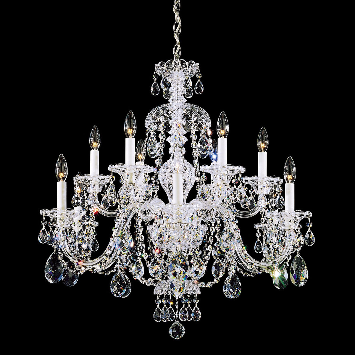Schonbek Sterling 12-Light Swarovski Crystal Chandelier