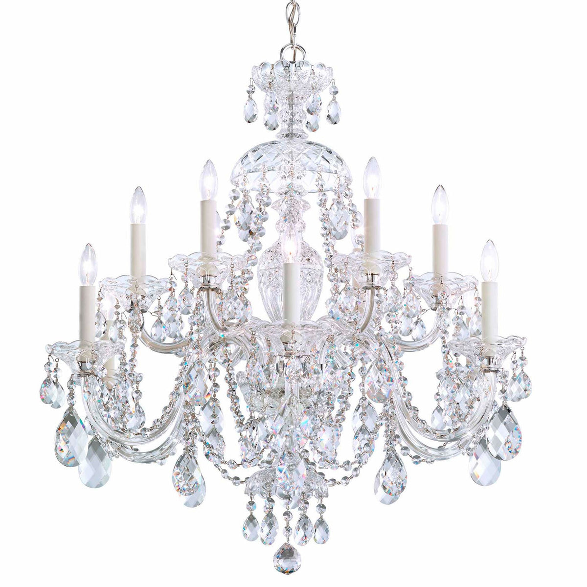 Schonbek Sterling 29"W Polished Silver 12-Light Chandelier