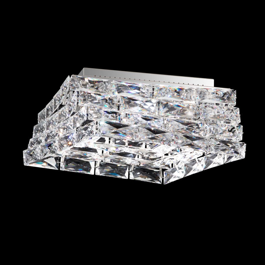 Glissando 16" Wide LED Flush Mount Square Ceiling Fixture with Swarovski Crystals