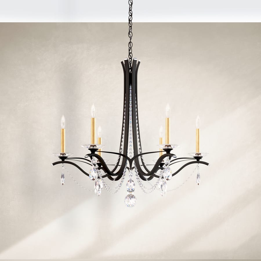 Vesca 6 Light 33" Wide Crystal Chandelier with Heritage Crystals