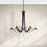 Vesca 6 Light 33" Wide Crystal Chandelier with Heritage Crystals