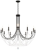 Schonbek Verdana 43" Wide Matte Black 12-Light Pendant Light