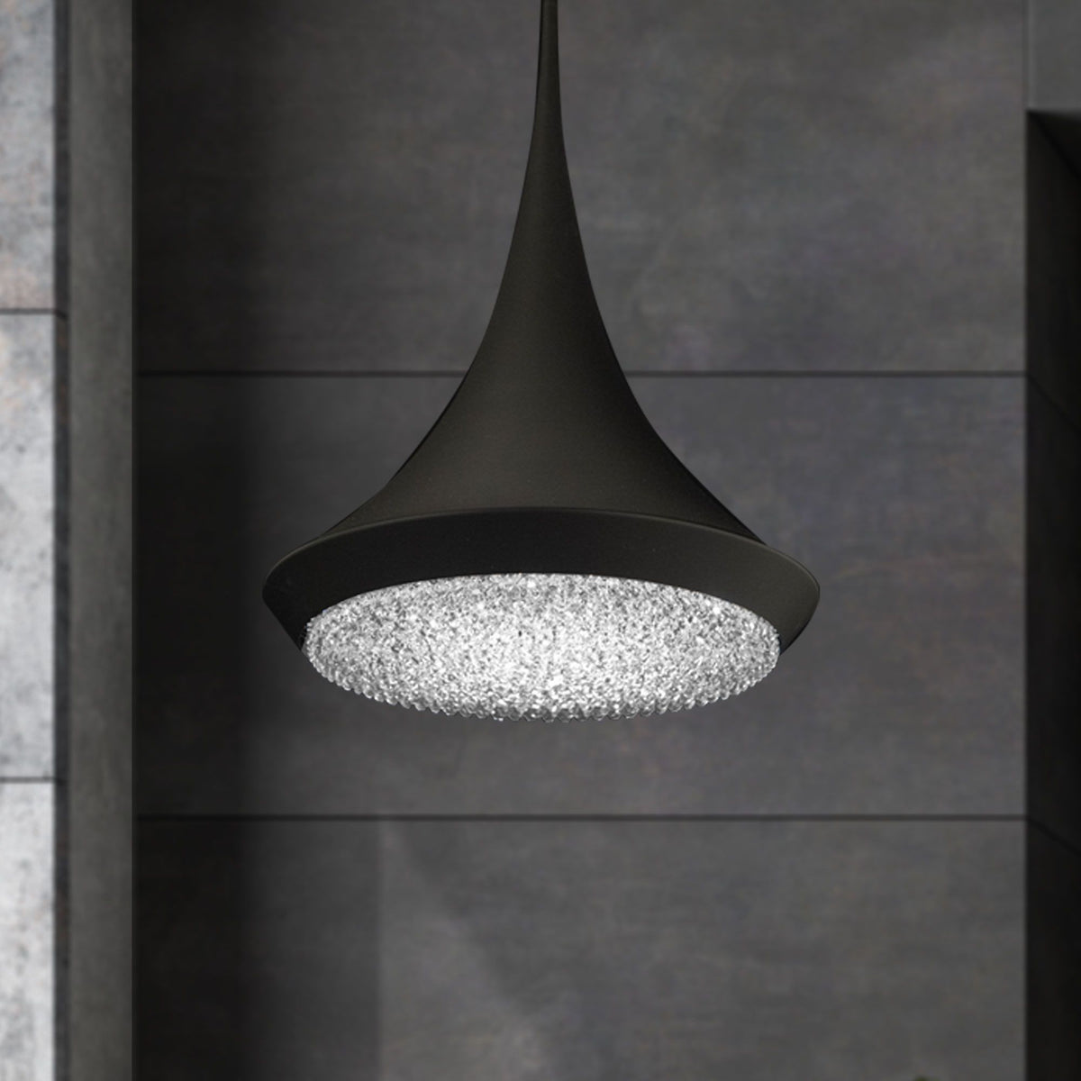 Schonbek Verita 18" Wide Black Clear Crystal 1-Light Pendant