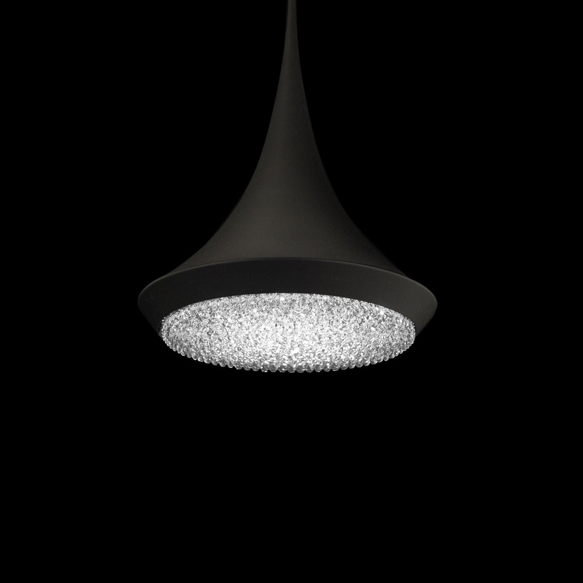 Schonbek Verita 18" Wide Black Clear Crystal 1-Light Pendant