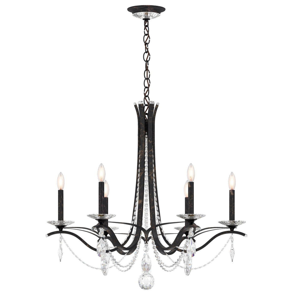 Schonbek Vesca 33" Wide Bronze Crystal Chandelier