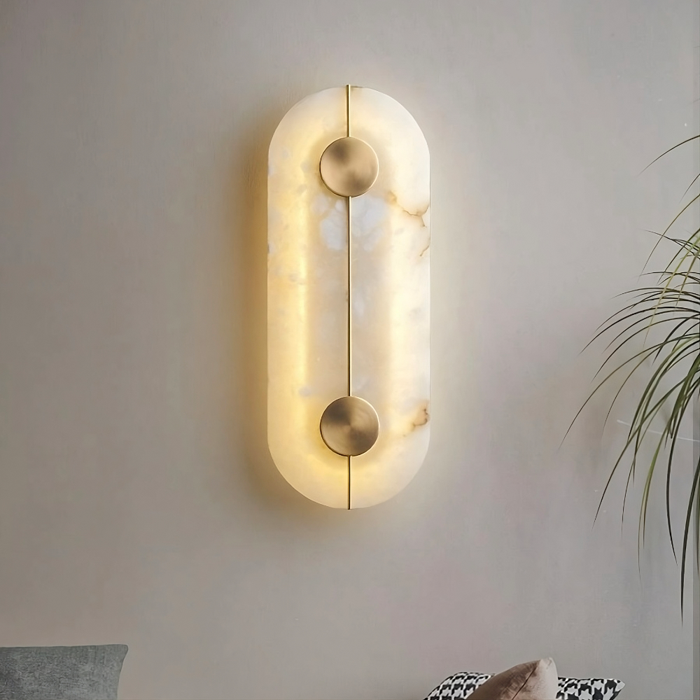 Moonshade Natural Marble & Brass Wall Sconce