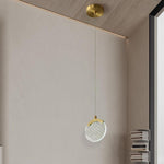Artistic Circular Acrylic Copper LED Nordic Pendant Lighting Hanging Lamp