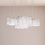 Selene 13.5"H x 37"W 8-Light Crystal Pendant in Polished Stainles