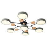 Sputnik Artistic Bedroom Lights Chandeliers Metal Wood Bamboo Baby Kids Lights Ceiling Lights