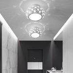 Metal Crystal Decorative LED Flush Mount Ceiling Light for Hallway Entryway