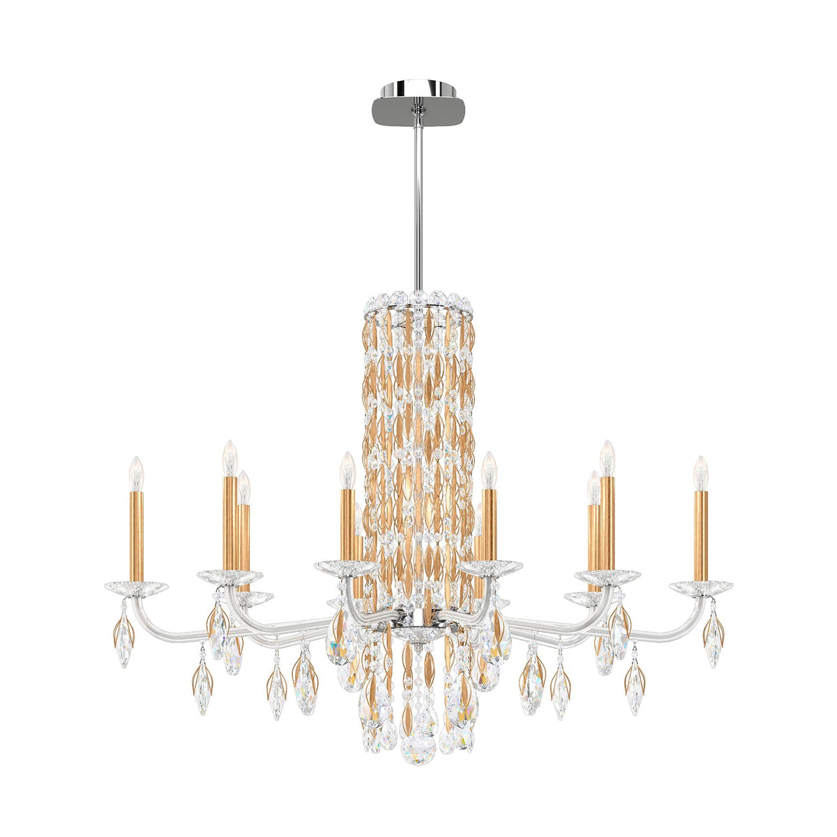 Siena 30"H x 40.5"W 10-Light Crystal Chandelier in Heirloom Gold