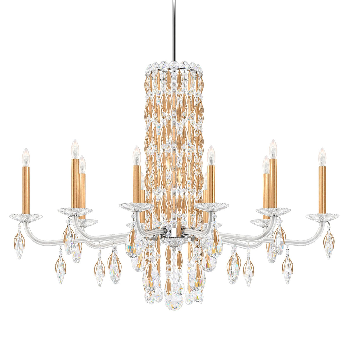 Siena 30"H x 40.5"W 10-Light Crystal Chandelier in Heirloom Gold