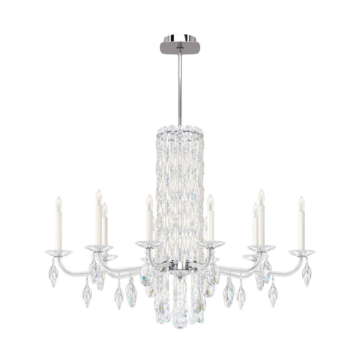 Siena 30"H x 40.5"W 10-Light Crystal Chandelier in White