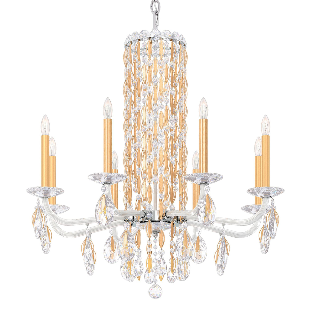 Siena 31"H x 30"W 8-Light Crystal Chandelier in Heirloom Gold