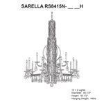 Siena 50.5"H x 40.5"W 17-Light Crystal Chandelier in Pol Stainles