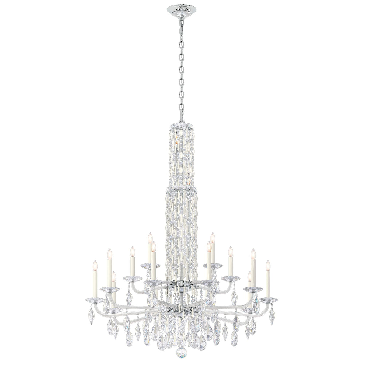 Siena 50.5"H x 40.5"W 17-Light Crystal Chandelier in White