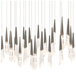 Solitude 22"H x 53"W 23-Light Crystal Multi-Light Pendant in Anti