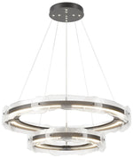 Solstice 36.6"W Tiered Black Standard LED Pendant w/ Clear Glass Shade