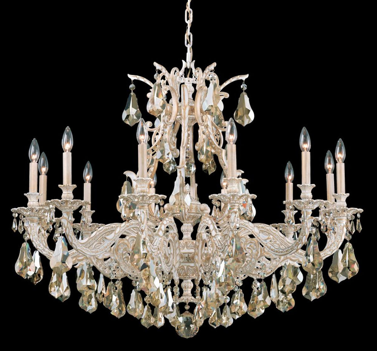 Hamilton Rock Crystal Chandelier, 7-Light, Polished Silver, Amethyst & Rose Rock Crystal, 24"W (5536AM M35NT)