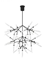 Spur Grande Chandelier, 45-Light, 3-Tier, LED, Black, Matte Black, 43.2"H (700SPRGFB-LED927 70PD8XN)